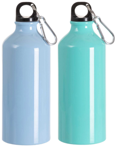 Botella BS de Aluminio con Mosquetón Colores Surtidos x 12 Unds. Medida: 600 ml aprox.
