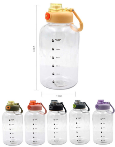 Botella de Agua Colores Surtidos x 6 Unds. Medida: 1500 ml aprox.