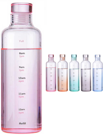 Botella de Agua Colores Surtidos x 6 Unds. Medida: 550 ml aprox.