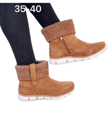 Botas para Mujer de Gamuza con Chiporro Color Único x 8 Pares. Talla: 35 al 40