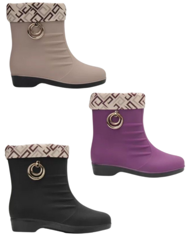 Botines Terciopelo para Lluvia Colores Surtidos x 24 Pares. Talla: 36 al 40
