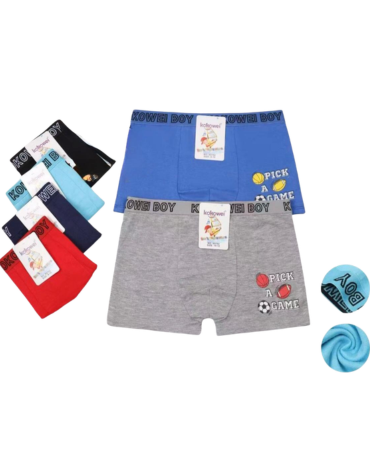Bóxer de Niño Algodón Colores Surtidos x 12 Unds. Talla: 20 (2 - 4)  22 (5 - 7)  24 (8 -10) 26 (10 - 12)