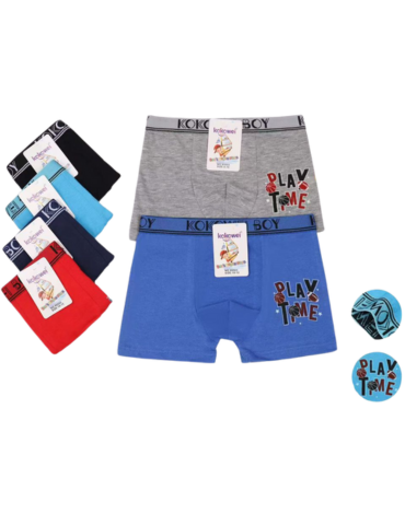 Bóxer de Niño Algodón Colores Surtidos x 12 Unds. Tallas: 22 (5-7) / 24 (8-10) / 26 (10-12)