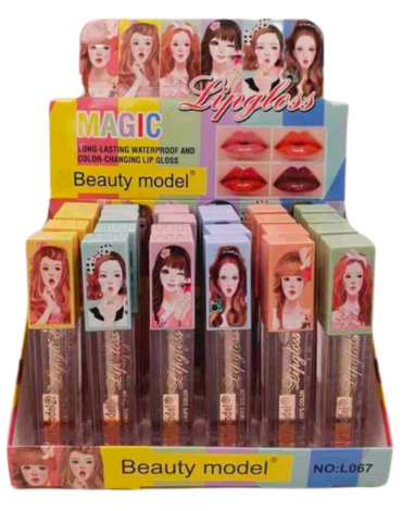 Brillo Labial Mágico con Glitters x 24 Unds.