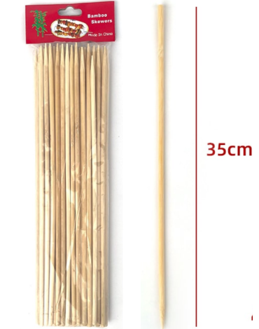 12 Set de Brochetas de Madera (1 Set Trae 45 PCS) Medida: 35 cm aprox.