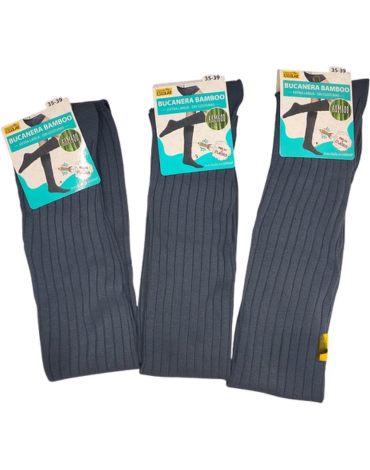 Bucaneras Bamboo Escolar Color Gris x 12 Pares. Talla: 35 - 39