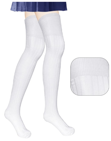 Bucaneras Escolar Acrílica Color Blanco x 12 Pares. Talla: Estandar