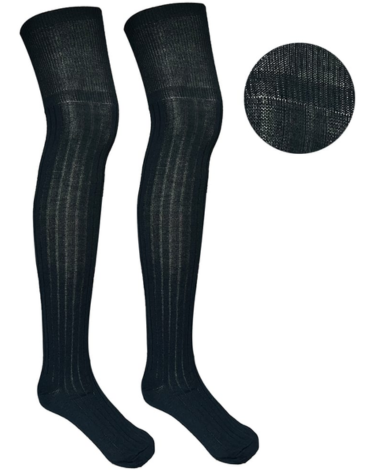 Bucaneras Escolar Acrílica Color Negro x 12 Pares. Talla: Estandar
