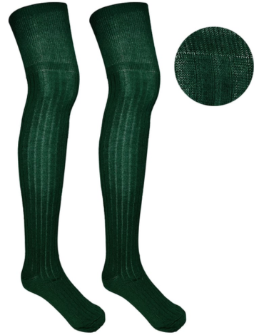 Bucaneras Escolar Acrílica Color Verde x 12 Pares. Talla: Estandar