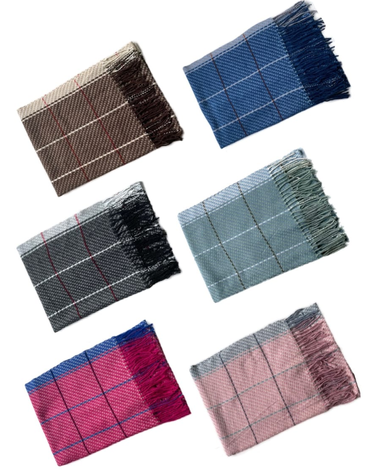 Bufanda Cuadrille Colores Surtidos x 12 Unds. Medida: 200 x 70 cm aprox.