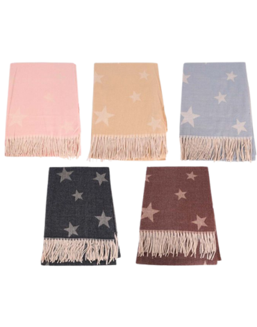 Bufanda Estrellas Colores Surtidos x 12 Unds. Medida: 180 x 65 cm aprox.