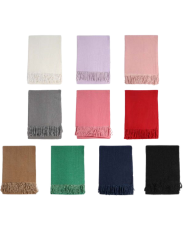 Bufanda Colores Surtidos x 12 Unds. Medida: 180 x 66 cm aprox.