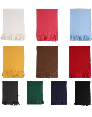 Bufanda Lisa Colores Surtidos x 12 Unds. Medida: 180 x 66 cm aprox.