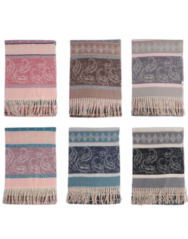 Bufanda de Mujer Colores Surtidos x 12 Unds. Medida: 180 x 65 cm aprox.