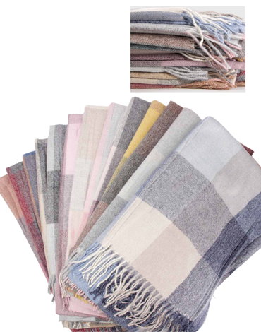 Bufanda Cashmere Cuadros 230 Gr Colores Surtidos x 6 Unds. Medida: 185 x 70 cm aprox.