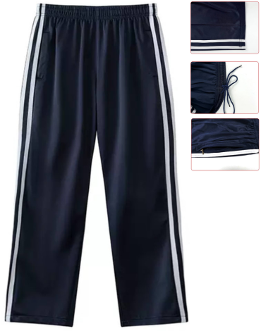 Pantalon Buzo Escolar con Linea Color Azul x 12 Unds. Talla: 6 - 8 - 10 - 12
