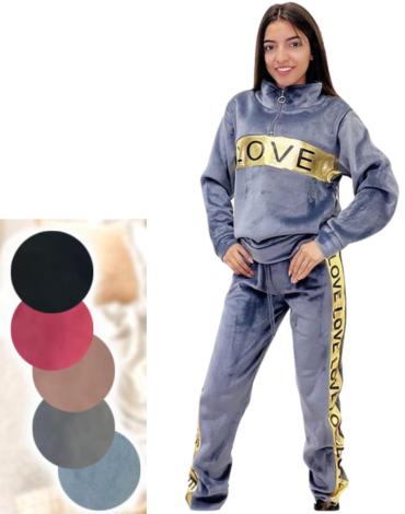 Conjunto Buzo Dama Plush con Chiporro x 12 Unds. Tallas: S / M - L / XL