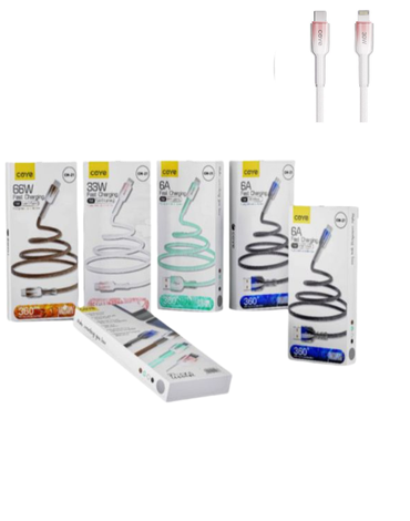 Cable TPC - Iphone con Luz Colores Surtidos x 6 Unds.