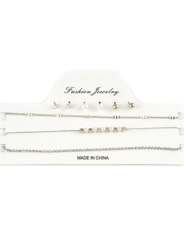 24 Set de Choker y Aros (1 Set Trae 3 Gargantillas - 3 Pares de Aros)