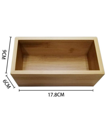 Caja de Almacenamiento de Madera x 6 Unds. Medida: 17.8 x 6 x 9 cm aprox.