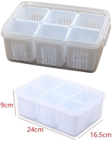 Caja de Almacenamiento para Refrigerador x 6 Unds. Medida: 9 x 24 x 16.5 aprox.
