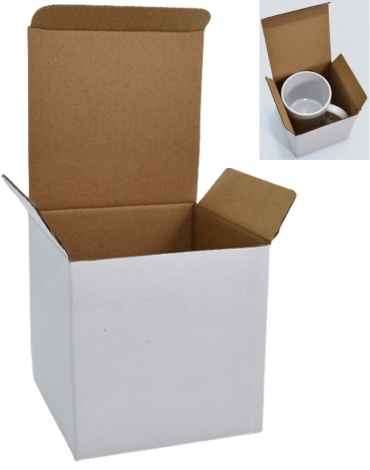Caja de Cartón para Taza Color Blanco x 36 Unds. Medida: 11 x 12 x 10.5 cm aprox.