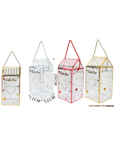 Caja de Regalo Plástico Transparente x 12 Unds. Medida: 12 x 12 x 26 cm aprox.