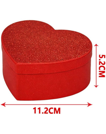 Caja de Regalo Corazón Color Rojo x 6 Unds. Medida: 11.2 x 5.2 cm aprox.
