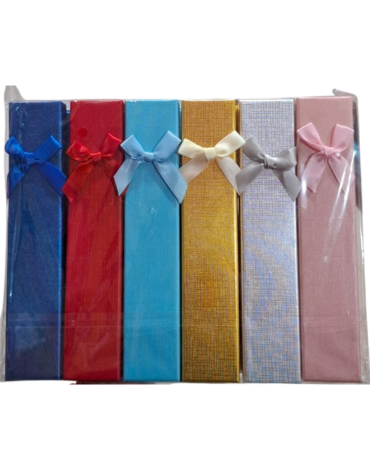 Caja de Regalo Colores Surtidos x 12 Unds. Medidas: 21 x 4 x 2.7 cm aprox.