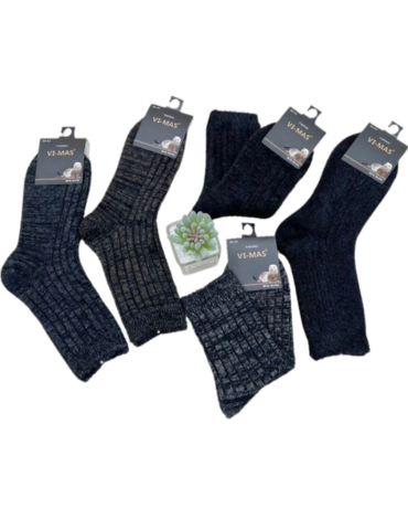 Calcetines Cachemira de Hombre Colores Surtidos x 12 pares. Talla: 39 - 44