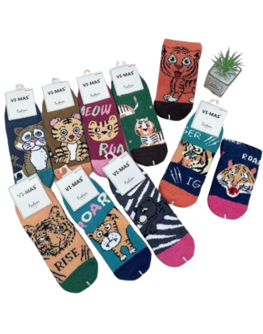 Calcetines Cashmere Modelos Surtidos x 12 Pares.Talla: 36 - 41