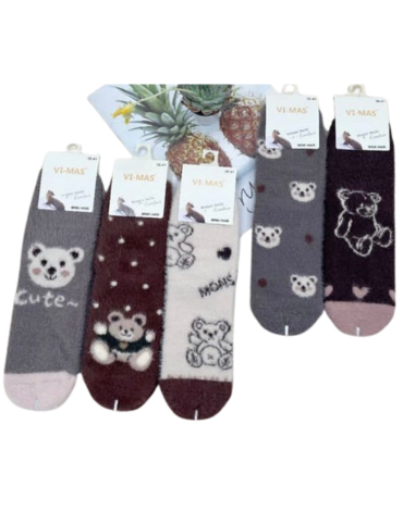 Calcetines Cashmere Modelos Surtidos x 12 Pares.Talla: 36 - 41