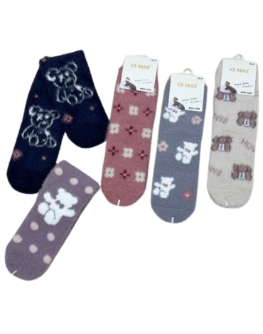 Calcetines Cashmere Modelos Surtidos x 12 Pares.Talla: 36 - 41