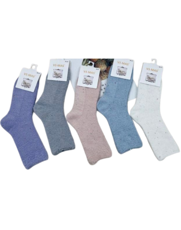 Calcetines Cashmere Colores Surtidos x 12 Pares.Talla: 36 - 41