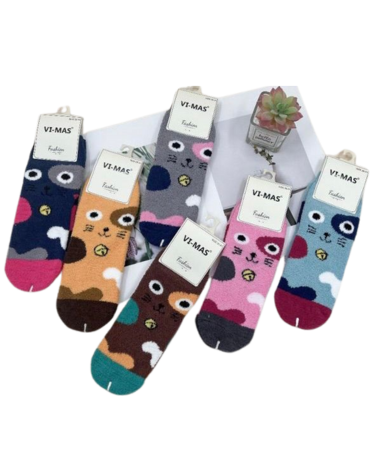 Calcetines Cashmere Colores Surtidos x 12 Pares.Talla: 36 - 41