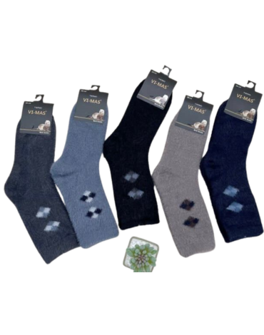 Calcetines Cachemira de Hombre Colores Surtidos x 12 pares. Talla: 39 - 44
