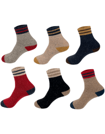 Calcetines Mujer de Lana Diseño Linea x 12 Pares. Talla: 36 - 39