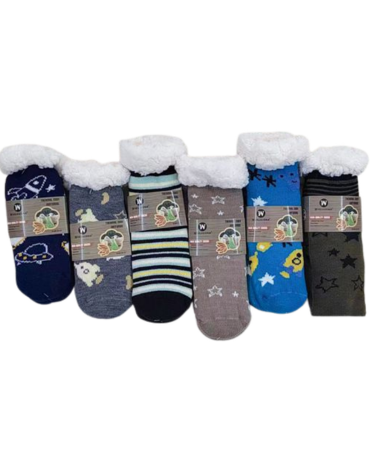 Calcetines de Niños con Chiporro Colores Surtidos x 12 Pares. Talla: 24 - 27 / 27 - 31 / 32 - 35