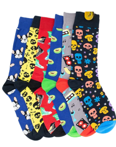 Calcetín Algodón Funny Socks Unisex Sin Costura x 12 Pares. Talla: 36 - 40