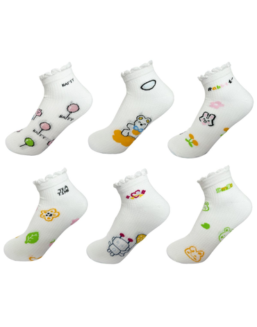 Calcetines Corte Tobillo con Diseño para Mujer x 24 Unds.