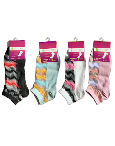 Calcetines Corte Tobillo con Diseño para Mujer x 24 Unds. Talla: 36-39