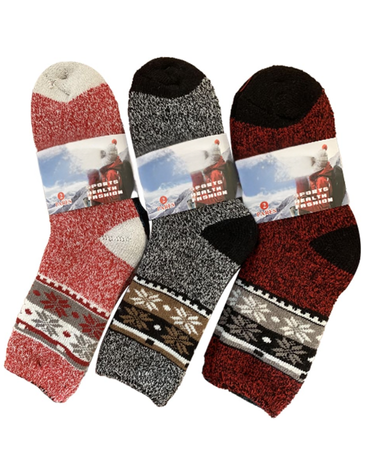 Calcetines de Mujer Jaspeado con Dibujo x 12 Unds. Talla : Surtida