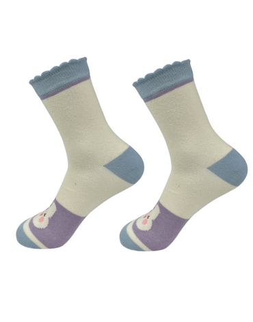 Calcetines de Algodón Para Mujer Corte Medio x 12 Unds.
