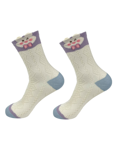 Calcetines de Algodón Para Mujer Corte Medio x 12 Unds.