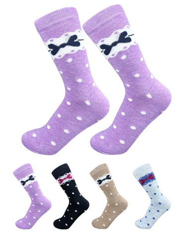 Calcetines Para Mujer Diseño Lazos con Puntos x 12 Unds.