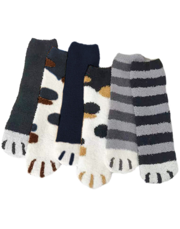 Calcetines Plush Corte Medio Diseño Garra x 24 Pares. Talla: 40 - 44