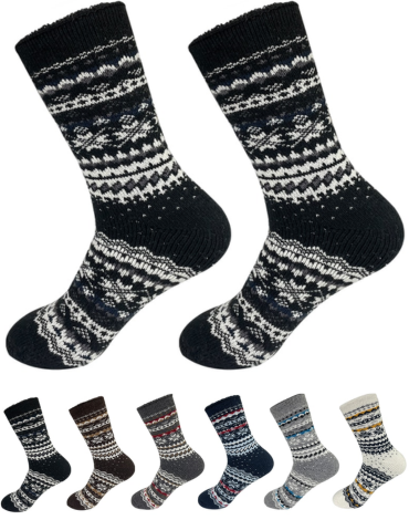 Calcetines de Toalla Hombre Diseño Nieve x 12 Pares.