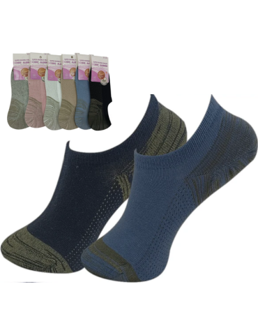 Tobillera Mujer Super Invisible Cobre + Algodón x 12 Pares. Talla: 35 - 39