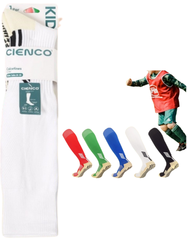 Calcetines de Fútbol Extra Largos Colores Surtidos x 12 Pares. Talla: 28 - 33