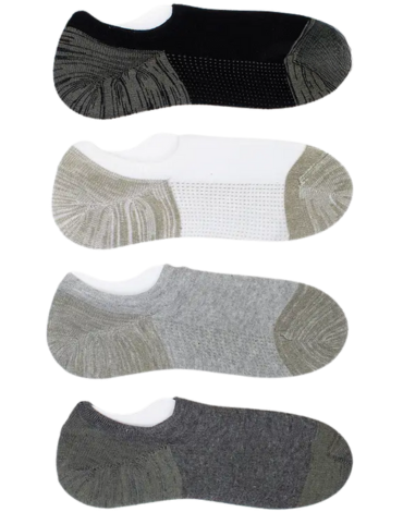 Tobillera Invisible Cobre + Algodón Colores Surtidos x 24 pares. Talla: 39 - 43